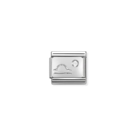 Composable Classic Link Silber Waage Link in Silber und Cubic Zirkonia Symbol Sternzeichen