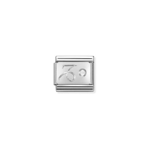 Link Composable Classic in Argento Capricorno Link in Argento con Cubic Zirconia Simboli Zodiaco