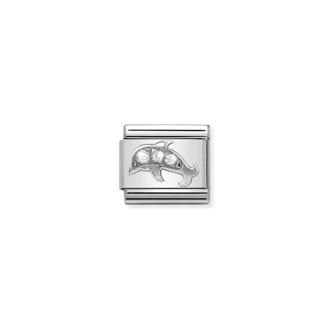 Composable Classic Link Silber Delphin Link in 925er Sterlingsilber und Cubic Zirkonia Tier