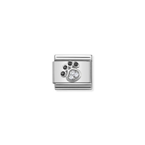 Link Composable Classic en Plata Huella Link en acero y Plata 925 con Cubic Zirconia