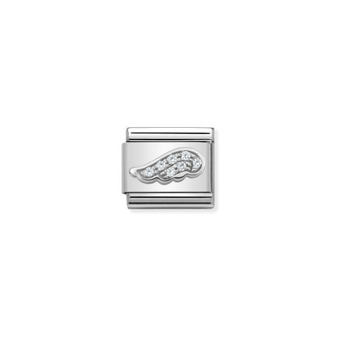 Composable Classic Link white Wing in Silver and Stones White Wing Link in silver and Cubic Zirconia