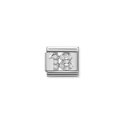 Link Composable Classic de plata 18 Link para pulsera de plata con número