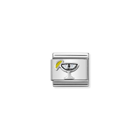 Link Composable Classic Cocktail con Zirconi Link in Argento 925 con Pietre bianche