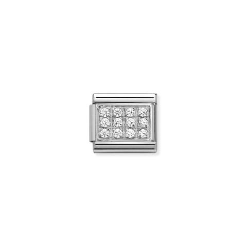 Composable Classic Link in Silver and white Stones Stainless steel Classic Link with white Cubic Zirconia