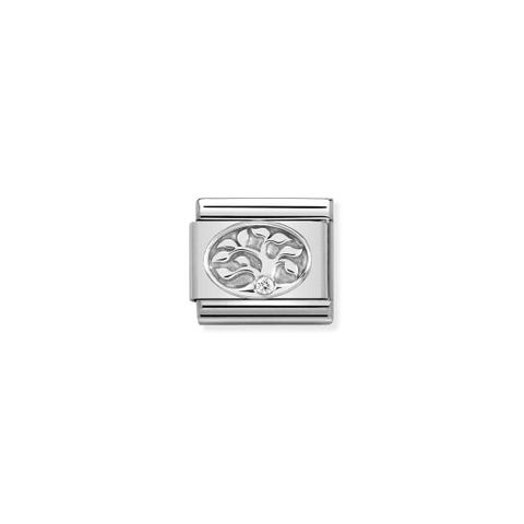 Composable Classic Link Tree of Life with Zirconia Link in silver and gemstones