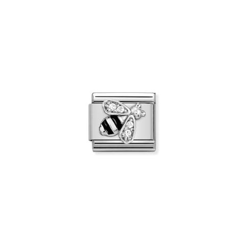 Link Composable Classic Abeja en Plata Link en Plata con Cubic Zirconia