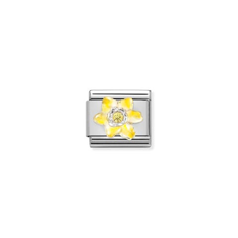 Link Composable Classic in Argento Narciso Link con Simbolo in Argento 925 e Smalto giallo