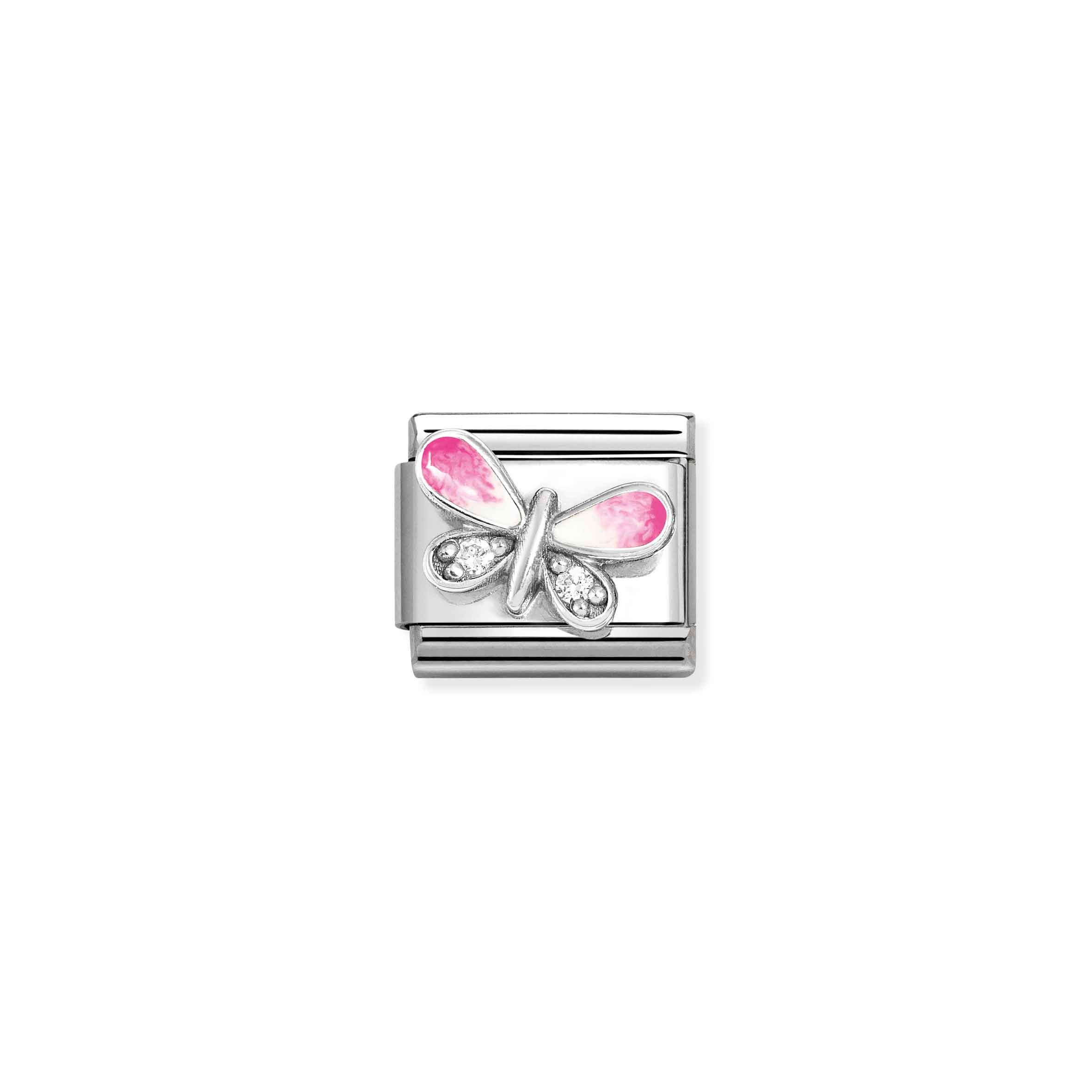 Nomination charms in the pink top