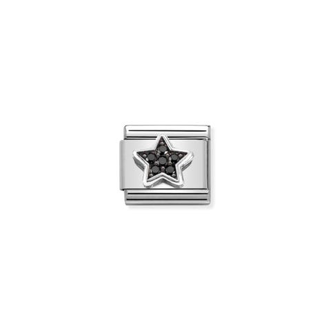 Link Composable Classic Estrella C. Zirconia Negra Link en Plata 925 y Cubic Zirconia
