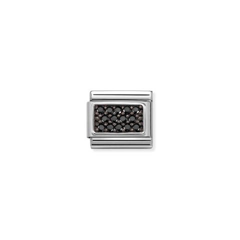 Composable Classic Link Black Pavé Link with Black Cubic Zirconia Pavé