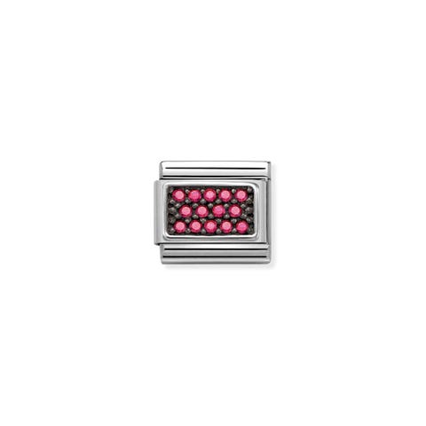 Composable Classic Link Fuchsia Pavé Link with Fuchsia Cubic Zirconia and sterling silver