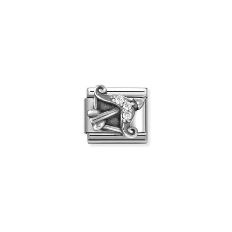 Link Composable Classic sagittaire avec oxydes Link en argent 925 avec sagittaire et oxydes blancs