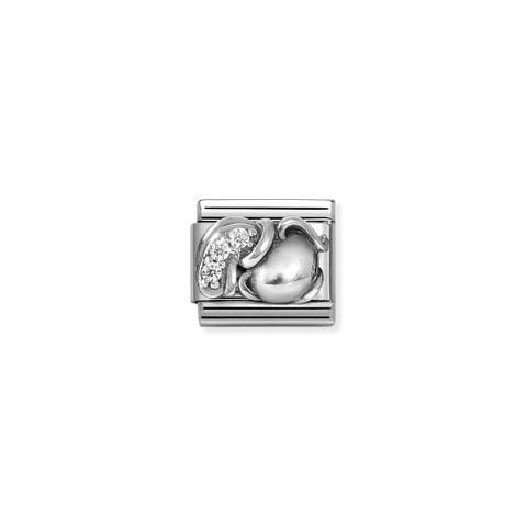 Link Composable Classic verseau avec oxydes Link en argent 925 avec verseau et oxydes blancs