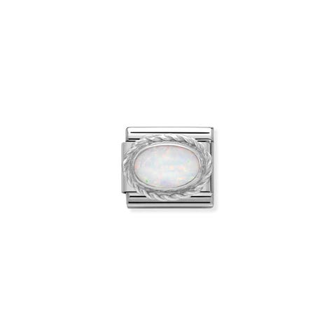 Composable Classic Link Oval white Opal Link of October Birthstone