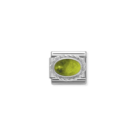 Composable Classic Link August Birthday gift Link in sterling silver with coloured stone