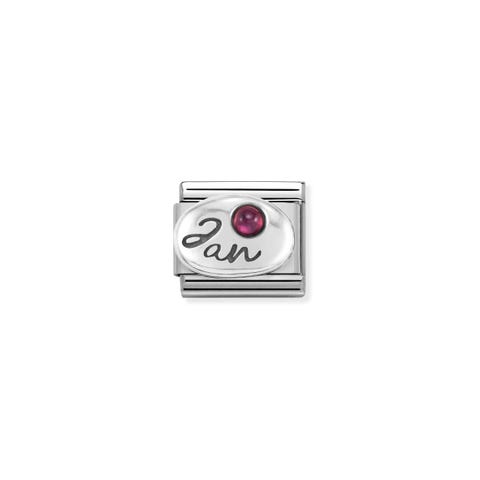 Composable Classic January Link in Silver Link with Garnet gemstone