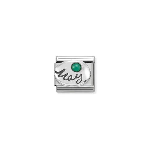 Link Composable Classic in Argento Maggio Link con pietra Smeraldo