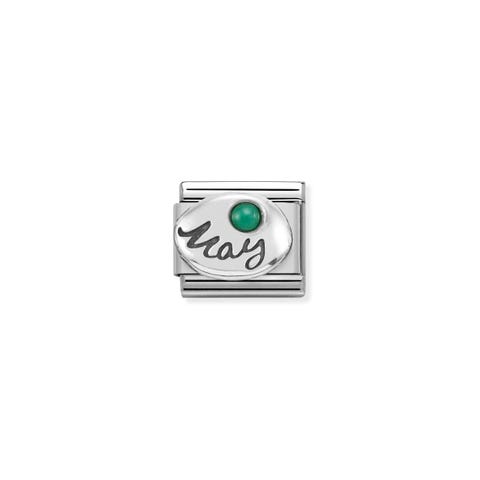 Composable Classic May Link in Silver Link with Emerald gemstone