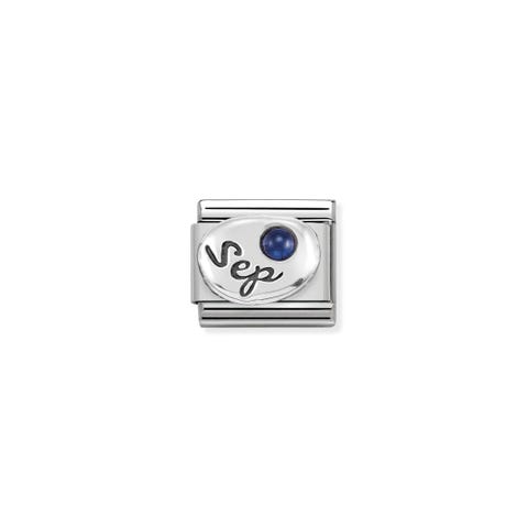 Link Composable Classic in Argento Settembre Link con pietra Zaffiro