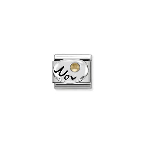 Composable Classic November Link in Silver Link with Citrine gemstone