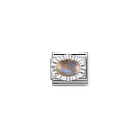 Link Composable Classic en argent Labradorite Link en acier et argent 925 avec pierre naturelle