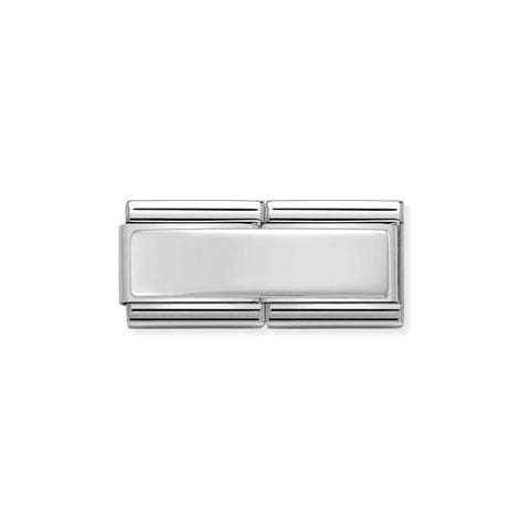 Link Composable Classic Plaque gravable en Argent Link avec Double Plaque gravable en Argent 925