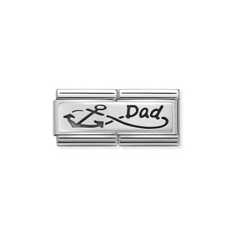 Composable Classic Double Link Infinity Dad Link in sterling silver with Infinity symbol and 