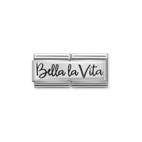 Double Link Composable Classic Bella la Vita in Silver Double link with Bella la vita written