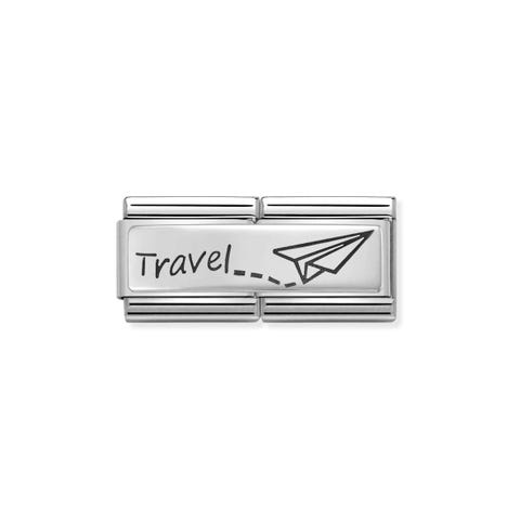 Double Link Composable Classic Travel en Argent Double Link en Argent 925 et Émail noir