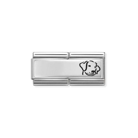 Composable Classic Doppel-Link Hund Link für Gravur in 925er Silber und Emaille