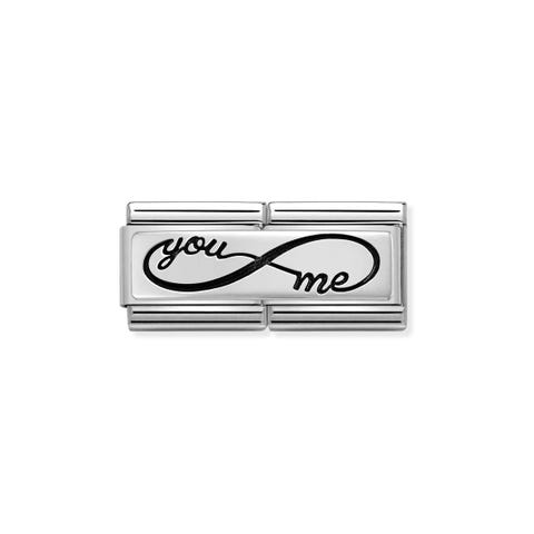 Composable Double Link YOU ME Infinity Double Link with Infinity symbol and YOU ME text