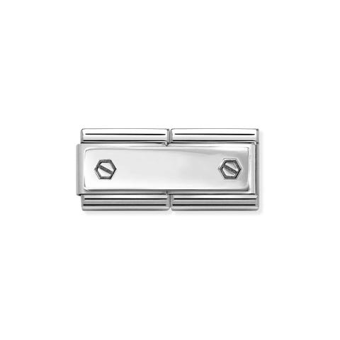 Composable Classic Double Link, Engraving plate with Hexagonal Screws Stainless steel double Link with double external hexagon screws