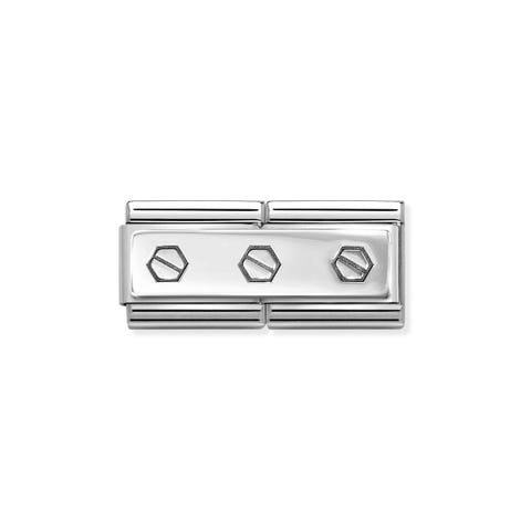 Composable Classic Double Link, 3 Hexagonal Screws Double Link in stainless steel with 3 screws, hexagonal