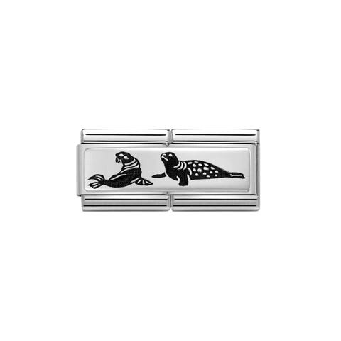 Composable Classic Link Seals Double Link in stainless steel, sterling silver animal