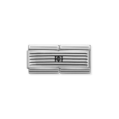 Composable Classic Double Link Lines with Stone Stainless steel Link with decorative design in silver
