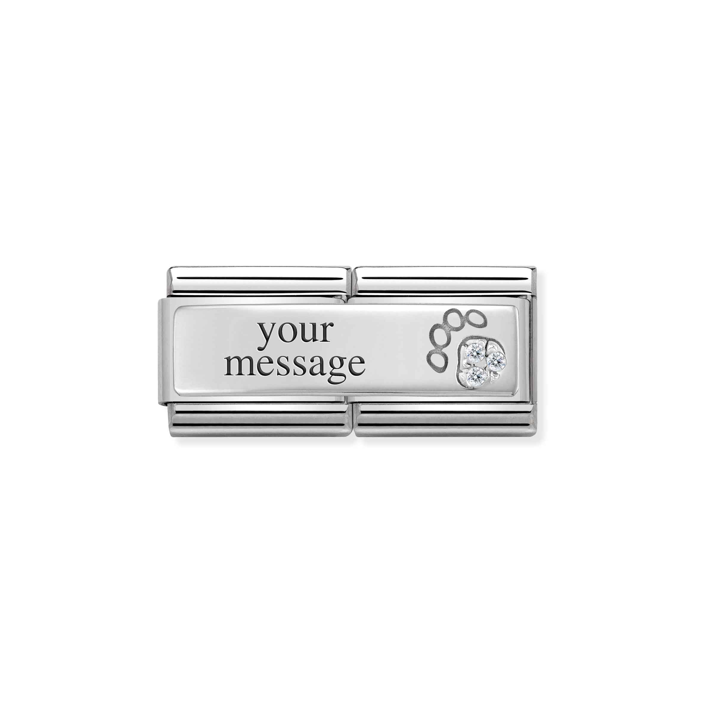 Classic Composable Double Link in Silver with Paw Print Nomination