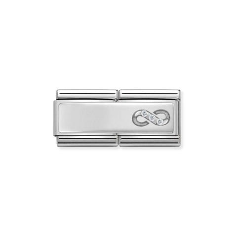 Doppio Link Composable Classic con simbolo infinito Link incidibile in Argento 925 e simbolo infinito con Cubic Zirconia