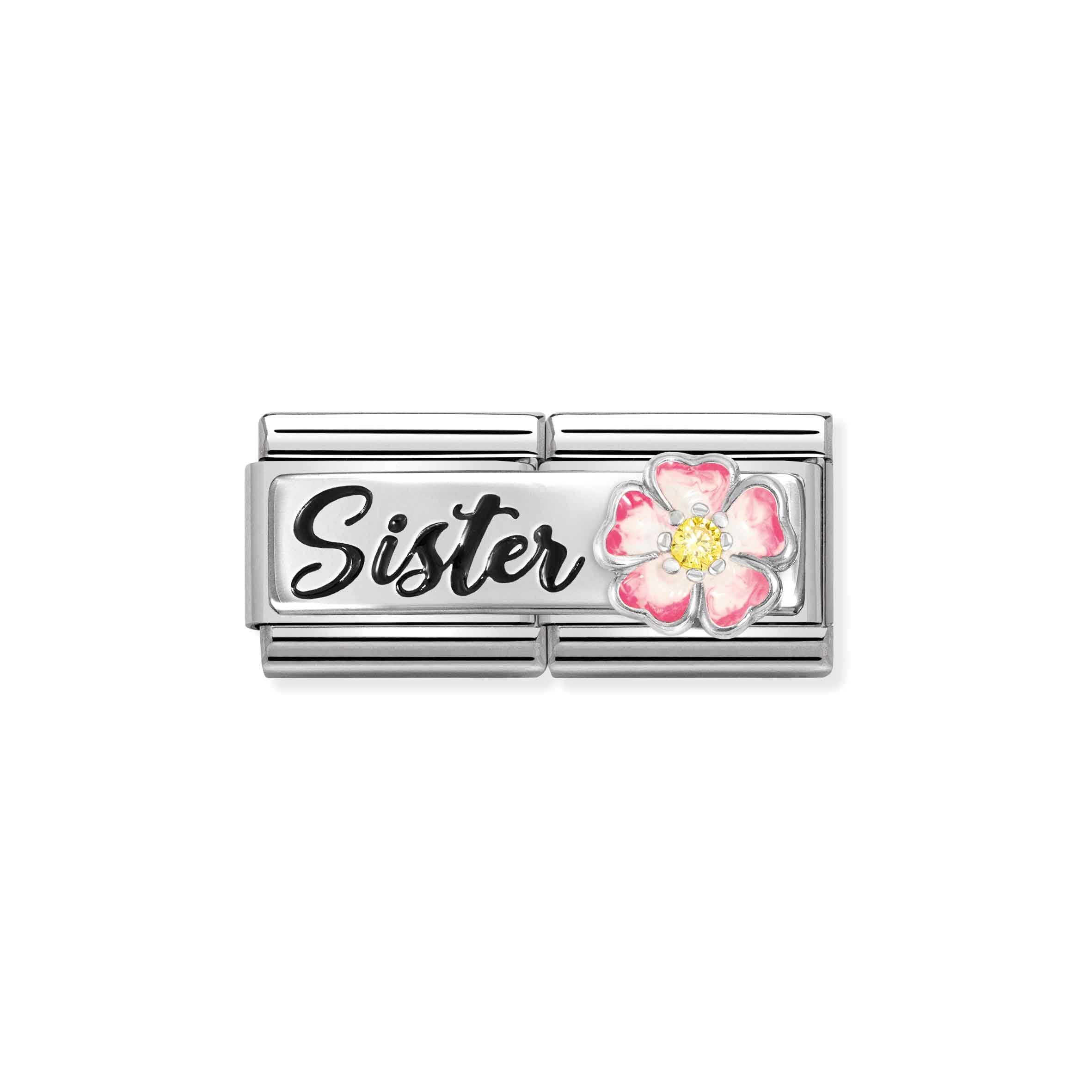 Composable Double Classic Link SISTER Pink Flower Nomination