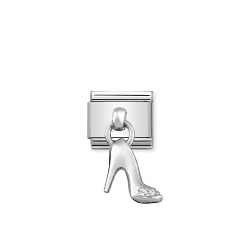 Composable Classic Link Silver pendant Shoe Pendant in sterling silver and stones with High Heel Shoe