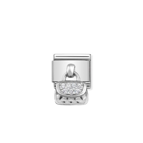 Composable Classic Link Tasche als Anhänger Steine Link mit Anhänger in 925er Sterlingsilber mit Zirkonen