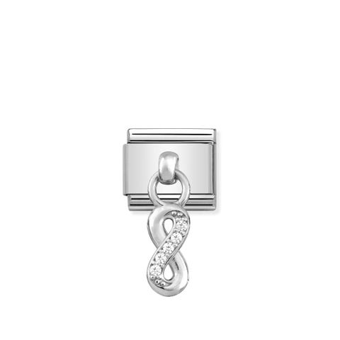 Composable Classic Link Silver pendant Infinity Forever Love Link in sterling silver and stones
