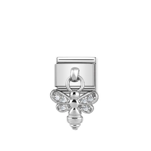 Composable Classic Link, Anhänger, Biene Link aus Sterling-Silber mit Zirkonia, Tiersymbole