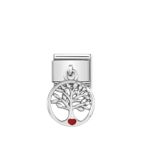 Composable Classic Link Tree of life symbol Sterling silver and enamel link with symbol