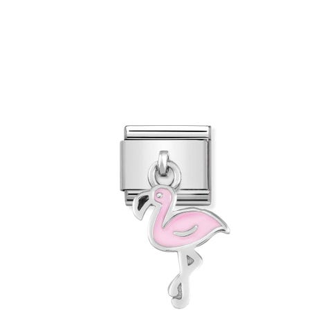 Link Composable Classic Charm Flamenco de plata Link en Plata 925 y esmalte con charm