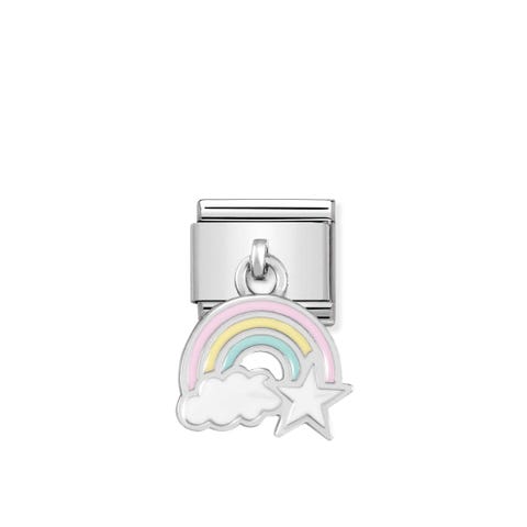 Link Composable Classic Charm Arcoíris colores Link en Plata 925 y esmalte con charm