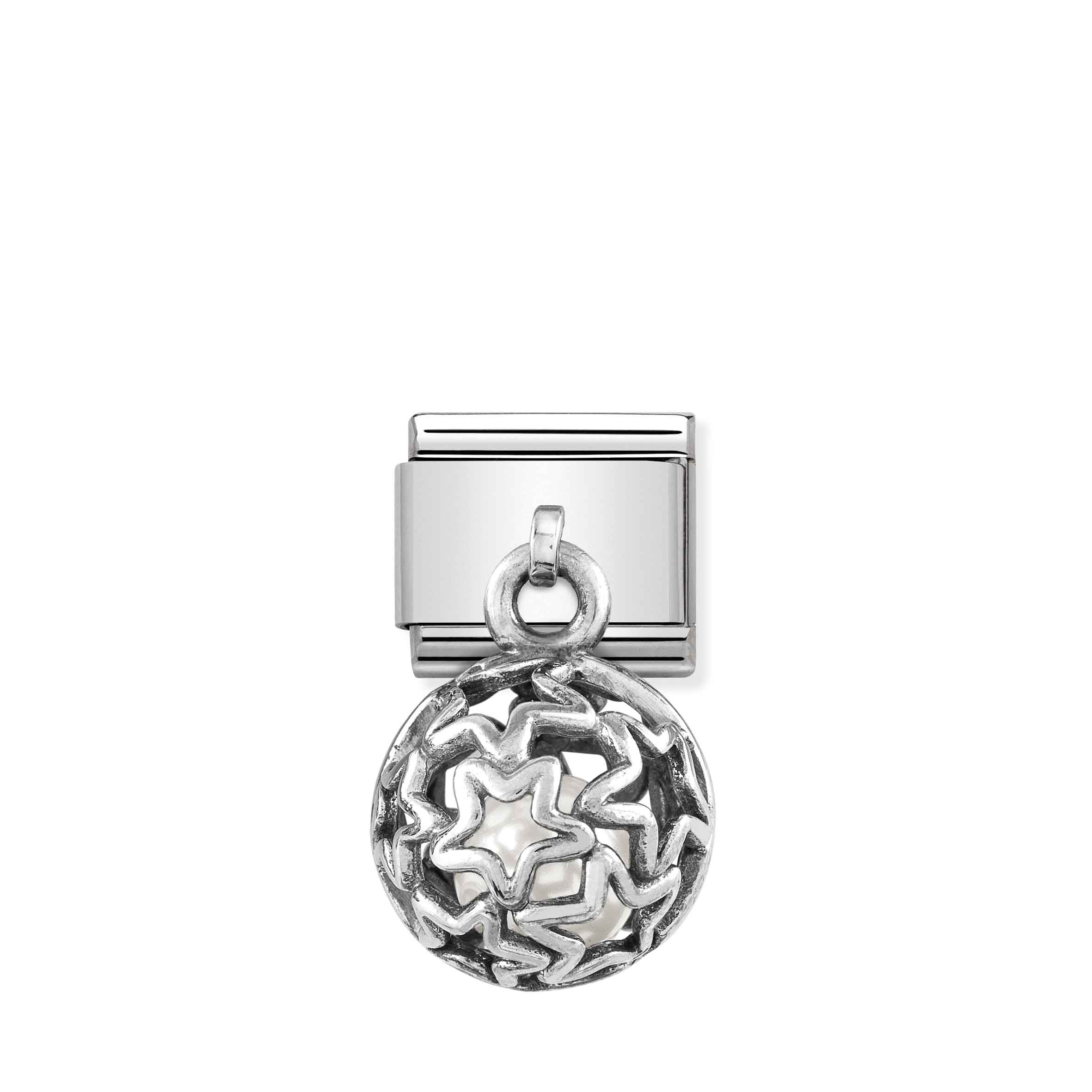 Composable Pendant Link Stars white Pearl Nomination
