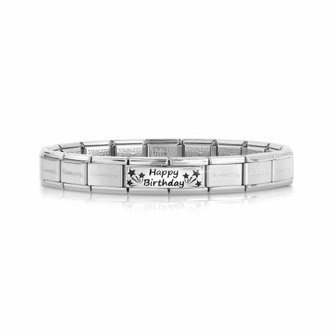 Bracciale Composable Classic Happy Birthday Bracciale con scritta “Tanti Auguri in Inglese”