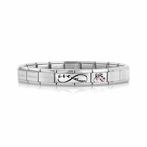 Bracciale Composable Classic Doppio link Dream con scarpette Bracciale con simbolo dell’infinito e scarpette da ballerina