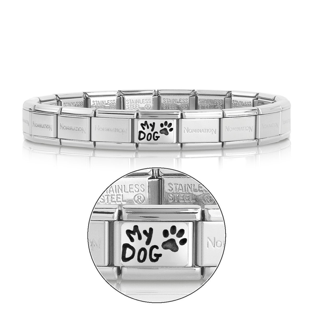 Composable Classic Bracelet with My Dog and paw Nomination