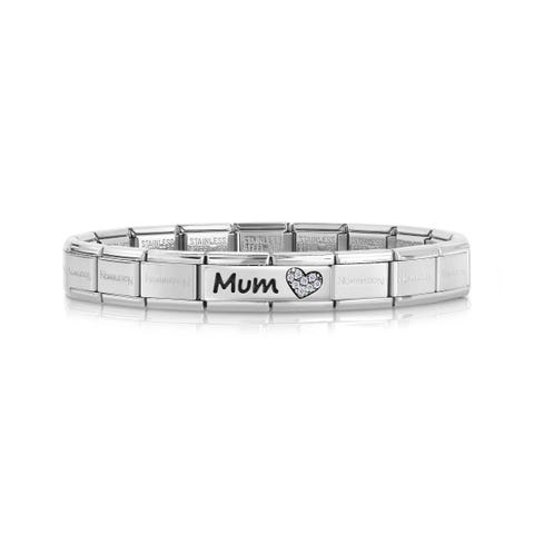 Pulsera Composable Classic escrita Mum Pulsera con escrita y símbolo de Plata 925